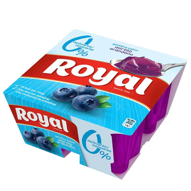 ROYAL GELATINA FRESCA MIRTILLO LIGHT 12x(4x90gr)